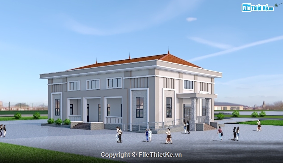 3d su dựng nhà văn hóa,nhà văn hóa thôn file sketchup,thiết kế nhà văn hóa model su